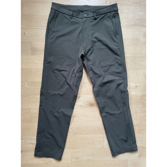 Lululemon Men Commission Pant Slim Warpstreme 32 x 28 Dark Olive Green Casual - Picture 4 of 12